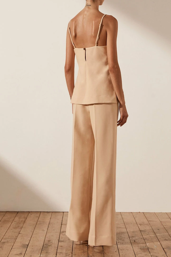 Shona Joy IVY TAILORED STRAPPY TOP - PEANUT BUTTER