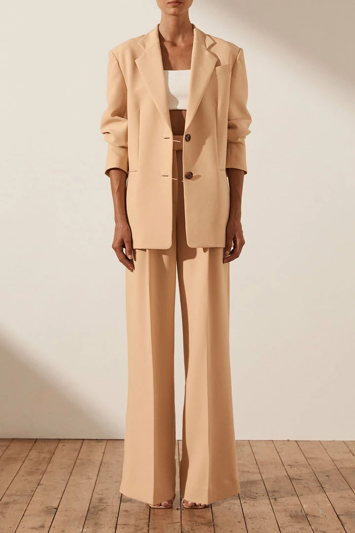 Shona Joy IVY OVERSIZED TAILORED BLAZER - PEANUT BUTTER