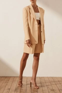 Shona Joy IVY OVERSIZED TAILORED BLAZER - PEANUT BUTTER