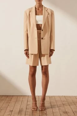 Shona Joy IVY OVERSIZED TAILORED BLAZER - PEANUT BUTTER