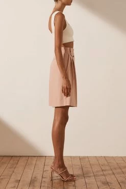 Shona Joy SHORTS & PANTS IVY HIGH WAISTED TAILORED SHORT - ROSE DUST