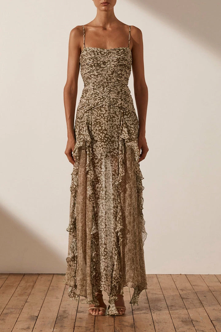 Shona Joy DRESSES CLAUDETTE RUCHED FRILL MAXI DRESS