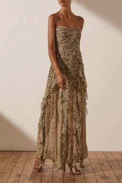 Shona Joy DRESSES CLAUDETTE RUCHED FRILL MAXI DRESS