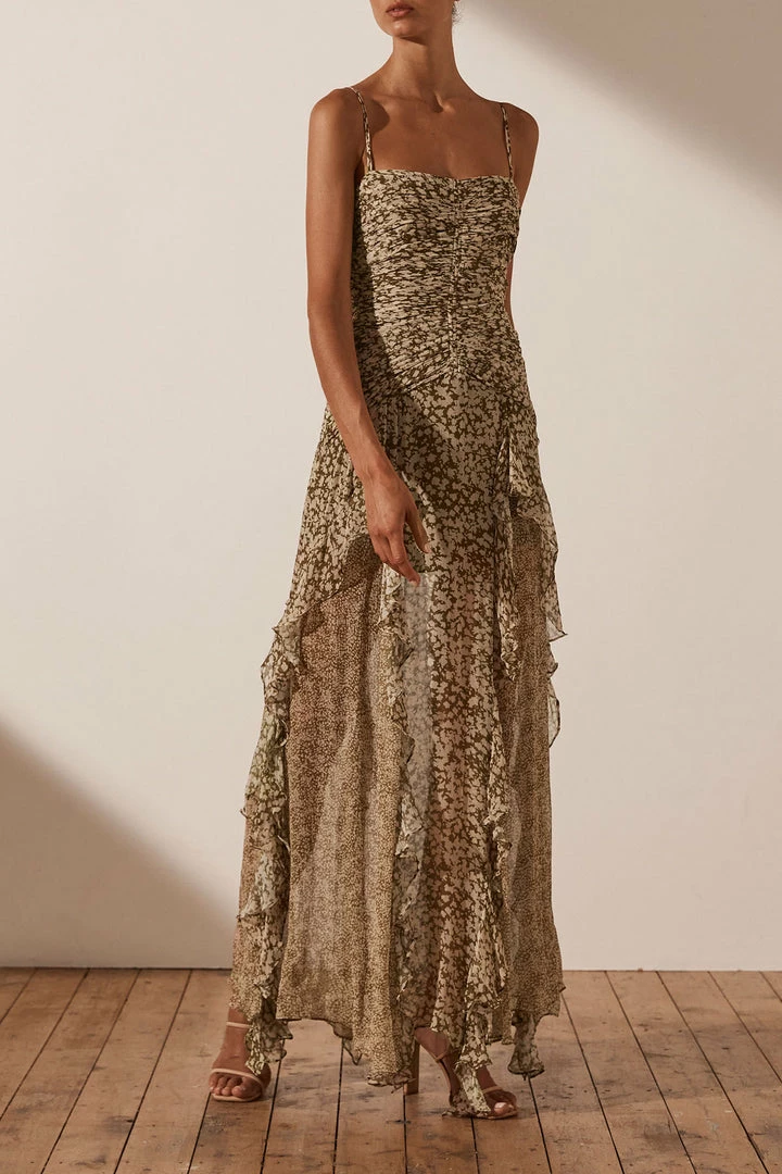 Shona Joy DRESSES CLAUDETTE RUCHED FRILL MAXI DRESS