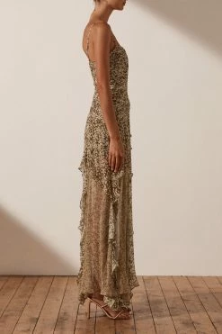 Shona Joy DRESSES CLAUDETTE RUCHED FRILL MAXI DRESS