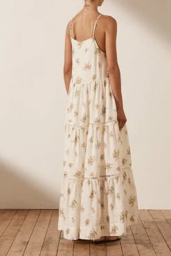 Shona Joy LILA LINEN PIN TUCK SLEEVELSS MAXI DRESS DRESSES