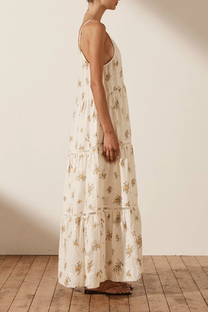 Shona Joy LILA LINEN PIN TUCK SLEEVELSS MAXI DRESS DRESSES