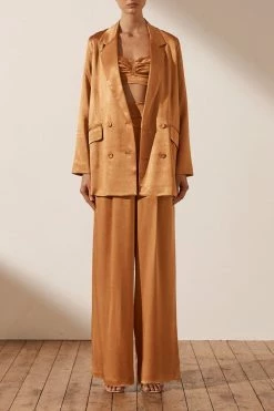 Shona Joy TOPS ALMA DOUBLE BREASTED BLAZER - TURMERIC