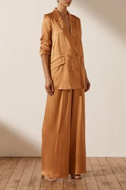 Shona Joy TOPS ALMA DOUBLE BREASTED BLAZER - TURMERIC