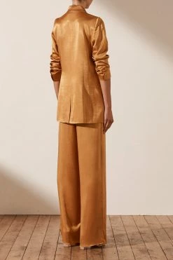 Shona Joy TOPS ALMA DOUBLE BREASTED BLAZER - TURMERIC