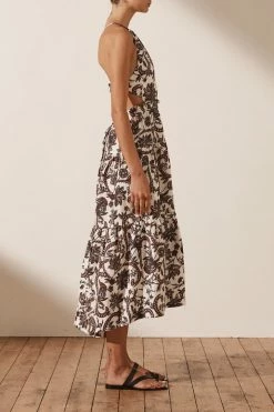 Shona Joy DRESSES DAHLIA LINEN BACKLESS MIDI DRESS