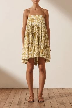Shona Joy DRESSES SAFFRON TIERED MINI DRESS