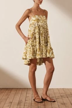 Shona Joy DRESSES SAFFRON TIERED MINI DRESS