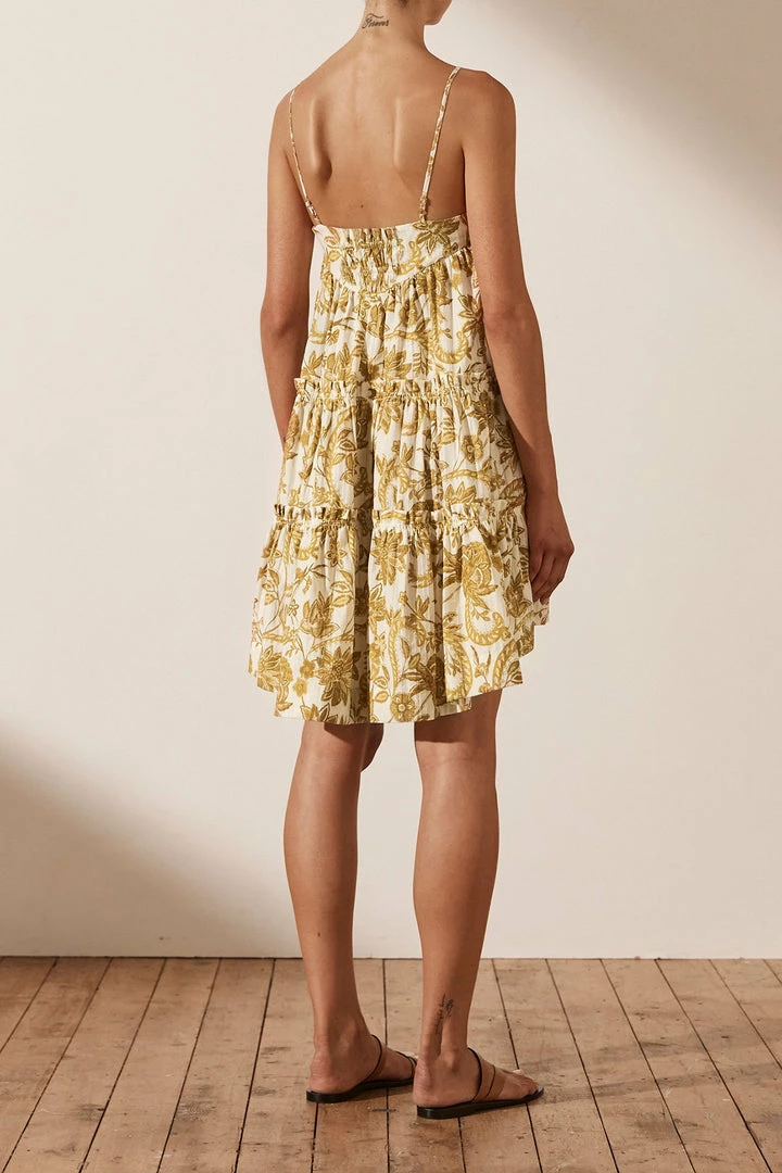 Shona Joy DRESSES SAFFRON TIERED MINI DRESS