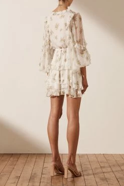 Shona Joy JULIETA BALLOON SLEEVE FRILL MINI DRESS EVENTS