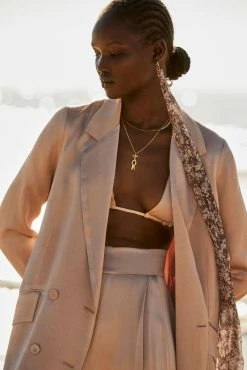 Shona Joy LA LUNE DOUBLE BREASTED BLAZER - DESERT ROSE