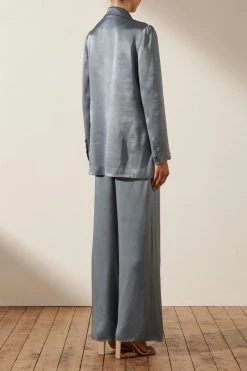 Shona Joy LA LUNE DOUBLE BREASTED BLAZER - BLUE SMOKE