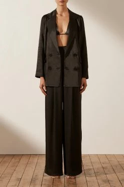 Shona Joy LA LUNE TRIANGLE BRALETTE - BLACK