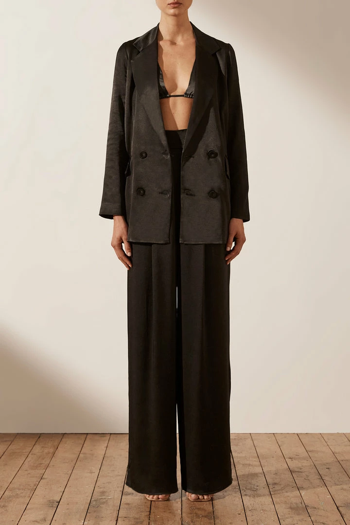 Shona Joy LA LUNE TRIANGLE BRALETTE - BLACK