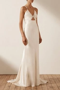 Shona Joy LA LUNE RUCHED BODICE MAXI DRESS - CREAM