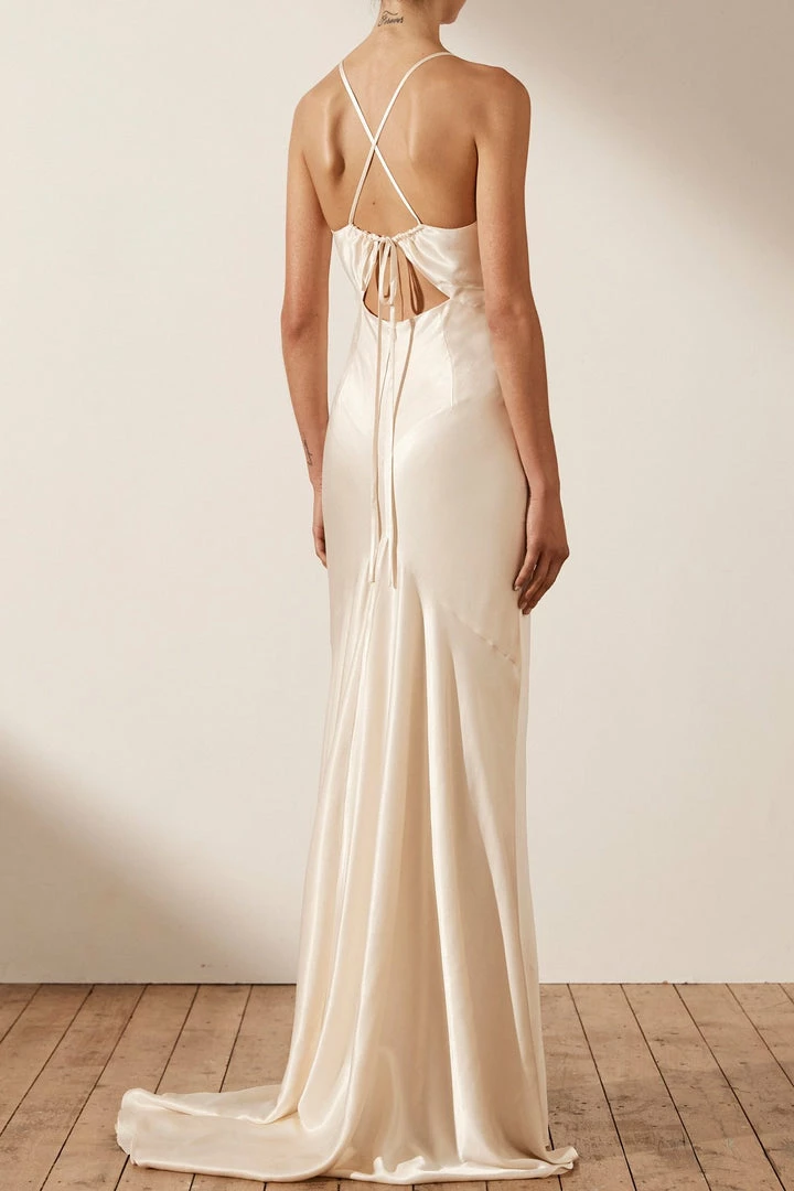 Shona Joy LA LUNE RUCHED BODICE MAXI DRESS - CREAM