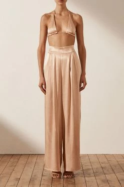 Shona Joy LA LUNE TRIANGLE BRALETTE - DESERT ROSE TOPS