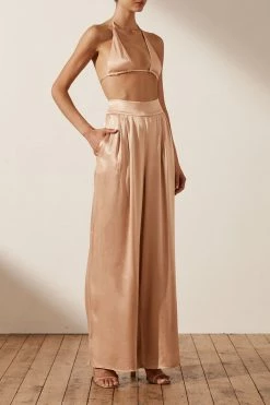 Shona Joy LA LUNE TUXEDO TROUSER - DESERT ROSE