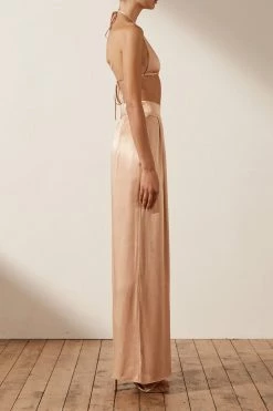 Shona Joy LA LUNE TUXEDO TROUSER - DESERT ROSE