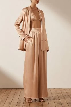 Shona Joy LA LUNE DOUBLE BREASTED BLAZER - DESERT ROSE