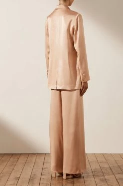 Shona Joy LA LUNE DOUBLE BREASTED BLAZER - DESERT ROSE