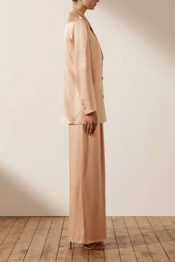 Shona Joy LA LUNE DOUBLE BREASTED BLAZER - DESERT ROSE