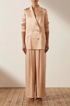 Shona Joy LA LUNE DOUBLE BREASTED BLAZER - DESERT ROSE