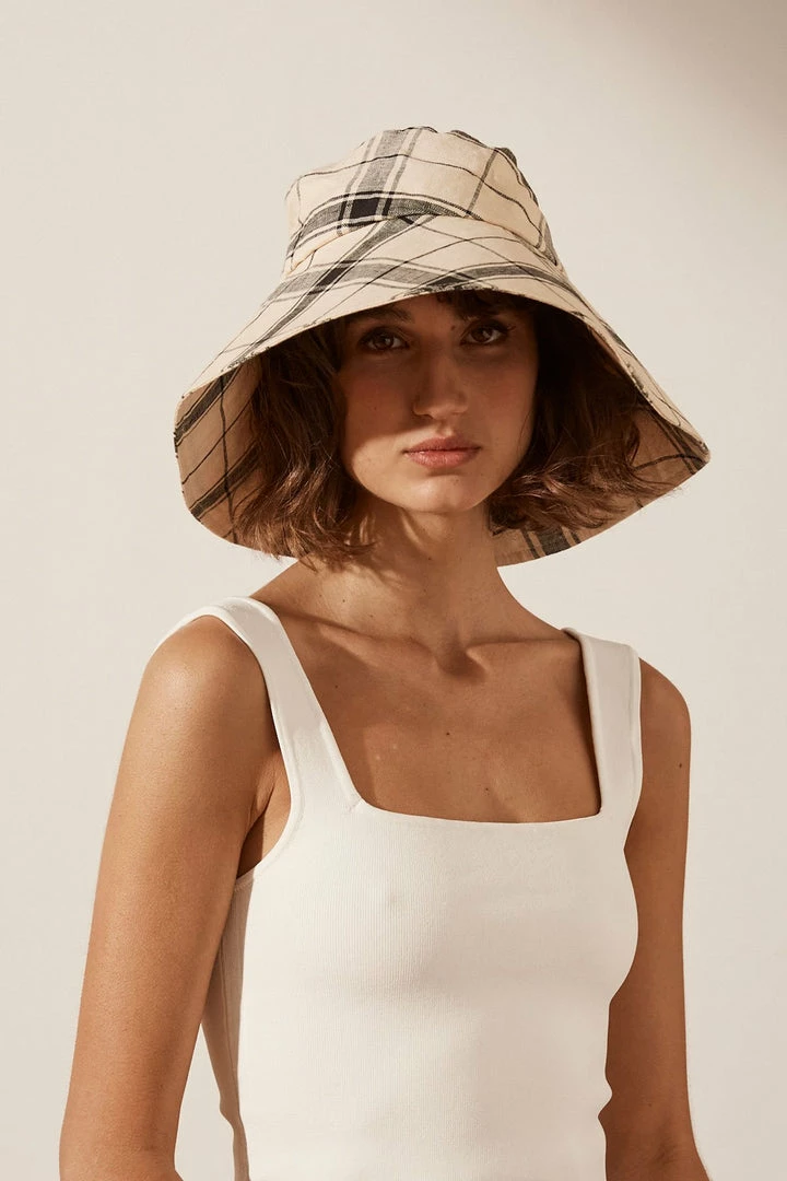 Shona Joy ACCESSORIES INDRA LINEN SUN HAT