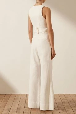 Shona Joy PRISCILA TAILORED FITTED VEST - RICE