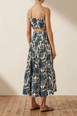 Shona Joy SKIRTS DIANA SHIRRED TIERED MIDI SKIRT