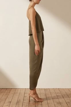 Shona Joy LUXE COCKTAIL FRILL DRESS - PINE DRESSES