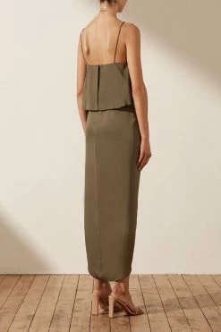 Shona Joy LUXE COCKTAIL FRILL DRESS - PINE DRESSES