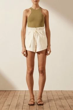 Shona Joy BASIC RACER BACK TOP - BAY LEAF