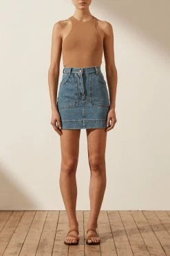 Shona Joy BASIC RACER BACK TOP - TAN TOPS