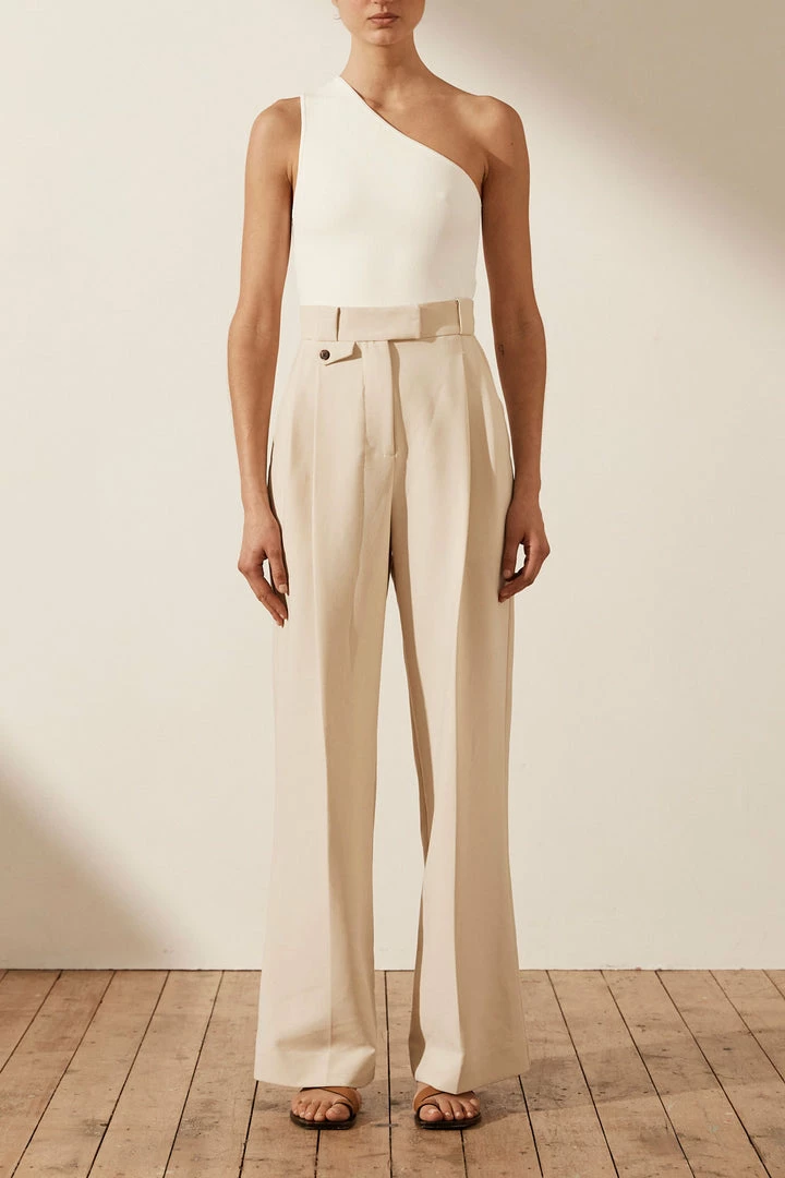 Shona Joy TOPS BASIC ONE SHOULDER TOP - IVORY