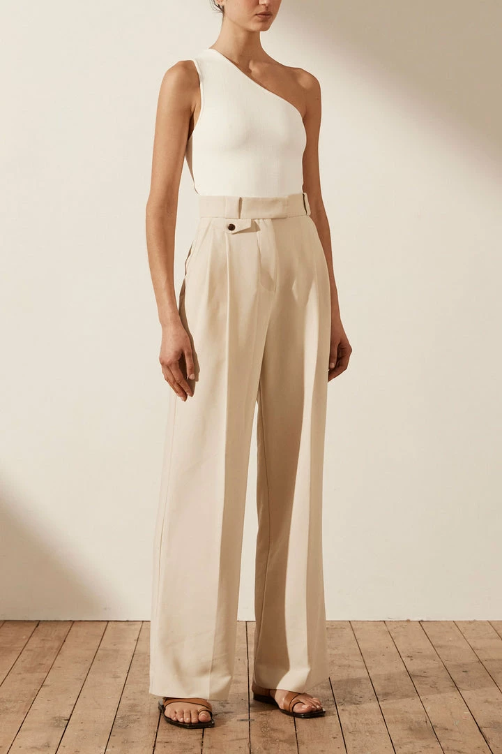 Shona Joy TOPS BASIC ONE SHOULDER TOP - IVORY