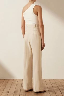 Shona Joy TOPS BASIC ONE SHOULDER TOP - IVORY