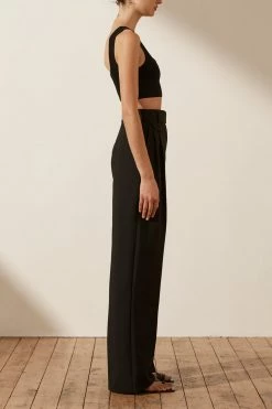 Shona Joy SHORTS & PANTS IVY HIGH WAISTED TAILORED PANT - BLACK
