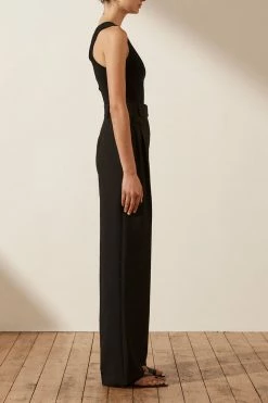 Shona Joy BASIC ONE SHOULDER TOP - BLACK TOPS