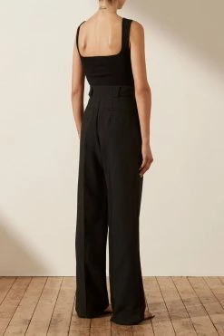 Shona Joy BASIC SQUARE NECK TOP - BLACK