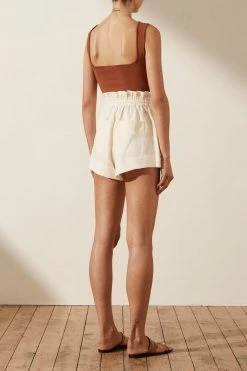 Shona Joy TOPS BASIC SQUARE NECK TOP - CLAY