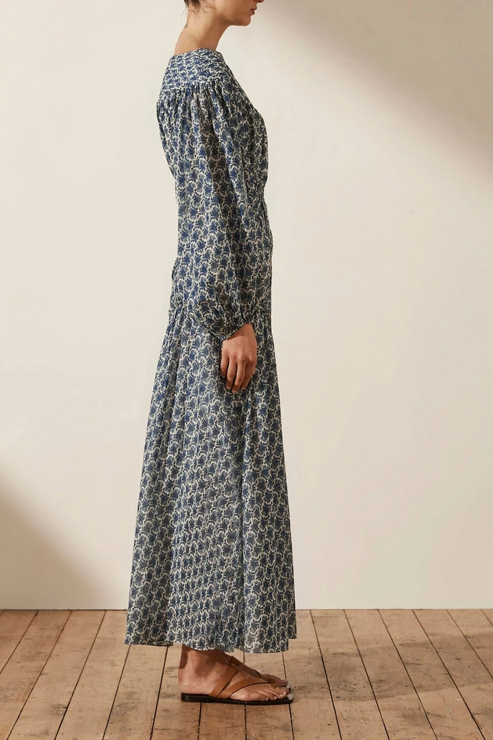 Shona Joy DANIELA PIN TUCK BALLOON SLEEVE MIDI DRESS DRESSES