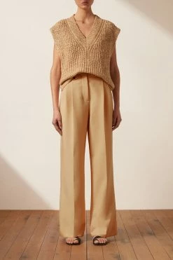 Shona Joy OLIVIA VEST - CAMEL/MULTI