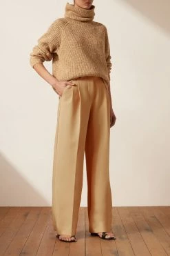 Shona Joy TOPS OLIVIA ROLL NECK JUMPER - CAMEL/MULTI
