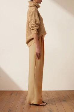 Shona Joy TOPS OLIVIA ROLL NECK JUMPER - CAMEL/MULTI